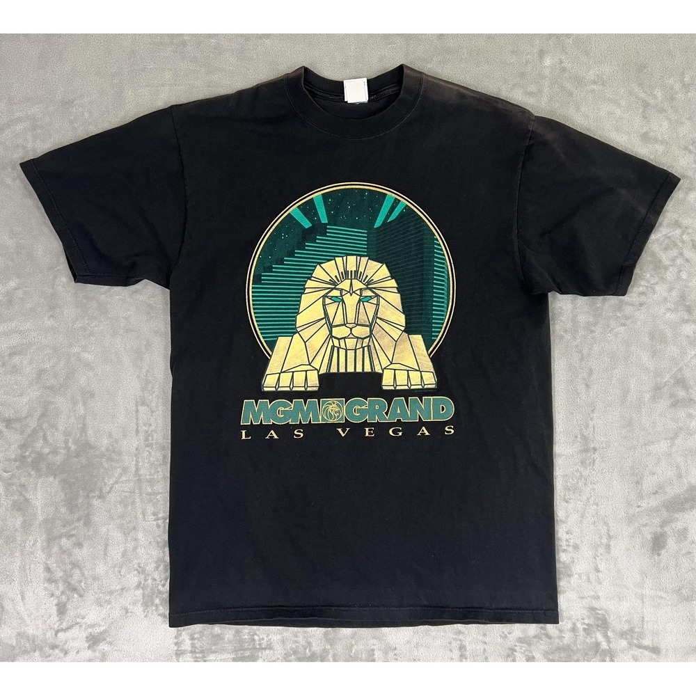 VINTAGE MGM Grand Las Vegas Shirt Mens Large 1993 Lion Graphic Made USA 90s